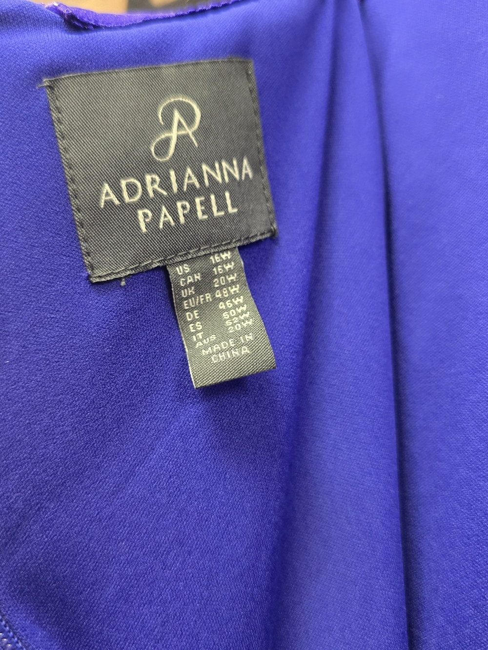 Adrianna Papell Royal Blue Off Shoulder Cape Dress Size 16W - Picture 9 of 13
